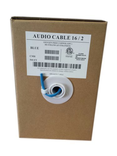 0632687883180 - EDRAGON ED83180 500 FEET, 16AWG 2 CONDUCTOR SOLID COPPER, OXYGEN FREE SPEAKER WIRE CABLE, BLUE