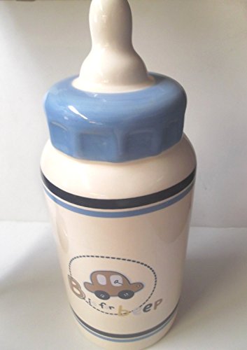 0632878004974 - CUDLIE B IS FOR BEEP BOY'S BABY BOTTLE CERAMIC COIN BANK