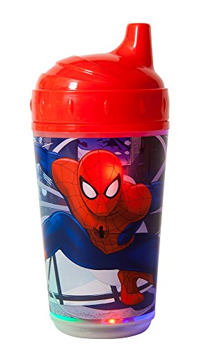 0632878239536 - MARVEL SPIDERMAN DOUBLE WALL LED LIGHT UP SIP CUP, RED