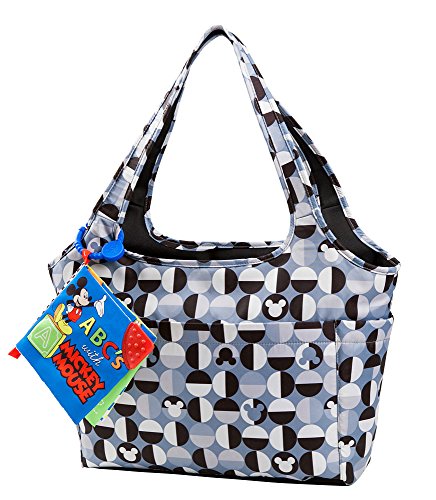 0632878253983 - DISNEY MICKEY MOUSE LARGE TOTE WITH CRINKLE TOY BOOK, GRAY