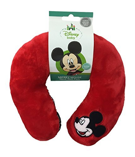 0632878280316 - DISNEY MICKEY MOUSE NECK ROLL PALS WITH EMBROIDERED MICKEY TOY, RED/BLACK
