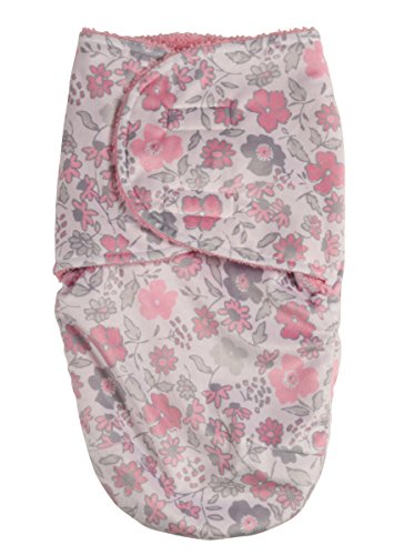0632878347804 - LAURA ASHLEY INFANT SWADDLE SACK, PINK FLORAL PRINT ON MINK WITH SHERPA LINING
