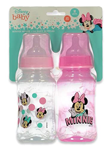 0632878834779 - DISNEY MINNIE MOUSE BABY BOTTLES 11 OZ FOR BOYS OR GIRLS | 2 PACK OF INFANT HOURGLASS SHAPED BOTTLES WITH COVER FOR NEWBORNS AND ALL BABIES | BPA-FREE PLASTIC BABY BOTTLE FOR BABY SHOWER