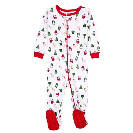 0632930314973 - LEVERET FOOTED CHRISTMAS ICONS  PAJAMA SLEEPER 100 % COTTON (SIZE 6-12 MONTHS)
