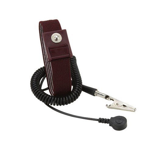 0632963586231 - JENSEN TOOLS BW-106DS-JS1 MAROON ADJUSTABLE WRIST STRAP WITH 6FT. COIL CORD
