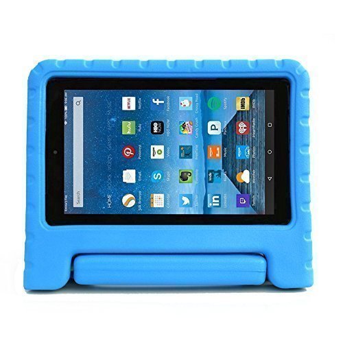0633841641738 - FIRE HD 8, 8  DISPLAY, 2015 CASE - COOCASE TM KIDBOX SERIES KIDS SHOCK PROOF LIGHT WEIGHT CONVERTIBLE HANDLE SUPER PROTECTIVE STAND COVER CASE FOR FIRE HD 8 INCH BLUE