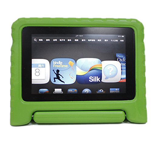 0633841641837 - FIRE HDX 7 TABLET (2ND GENERATION 2013) CASE - COOCASE TM KIDBOX SERIES KIDS PROOF GREEN TABLET CASE COVER WITH CONVERTIBLE STAND HANDLE