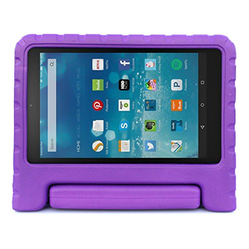 0633841641981 - FIRE HD 8, 8  DISPLAY，2015 CASE - COOCASE TM KIDBOX SERIES KIDS SHOCK PROOF LIGHT WEIGHT CONVERTIBLE HANDLE SUPER PROTECTIVE STAND COVER CASE FOR FIRE HD 8 INCH PURPLE