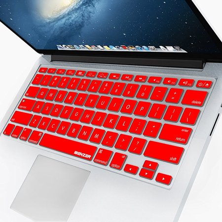 0633841660760 - IBENZER - MACARON SERIE RED KEYBOARD COVER SILICONE RUBBER SKIN FOR MACBOOK PRO 13'' 15'' 17'' (WITH OR WITHOUT RETINA DISPLAY) MACBOOK AIR 13'' AND IMAC - RED MKC01RD