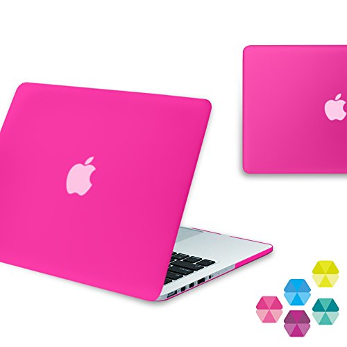 0633841661903 - NEON PARTY (TM) SERIES IBENZER SMOOTH FINISH PLASTIC HARD CASE COVER FOR MACBOOK PRO 13'' INCH WITH RETINA DISPLAY A1502 / A1425, JELLY PINK MRN13JPK