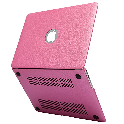 0633841662818 - IBENZER - MACBOOK AIR 13 SILKY SMOOTH SERIES LEATHER COATED PLASTIC HARD CASE COVER FOR MACBOOK AIR 13 NO CD-ROM (A1369/A1466), LAVENDER PINK