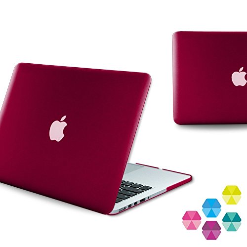 0633841662955 - NEON PARTY (TM) SERIES IBENZER SMOOTH FINISH PLASTIC HARD CASE COVER FOR MACBOOK PRO 13'' INCH WITH RETINA DISPLAY A1502 / A1425, WINE RED MRN13WR