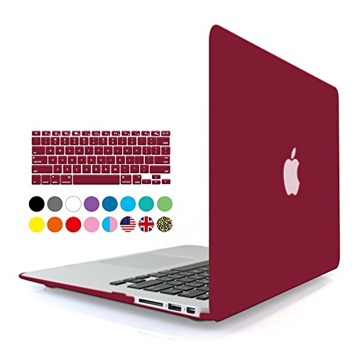 0633841663365 - IBENZER - 2 IN 1 SOFT-TOUCH PLASTIC HARD CASE COVER & KEYBOARD COVER FOR 11 INCHES MACBOOK AIR 11.6'' (MODEL: A1370 / A1465), WINE RED MMA11WR+1