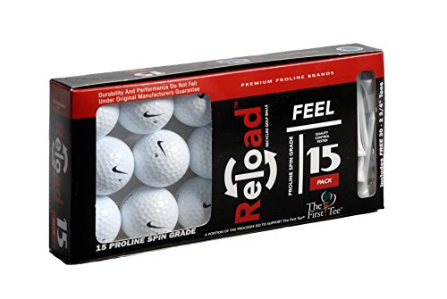 0634011111242 - RELOAD RECYCLED GOLF BALLS (15-PACK) NIKE GOLF BALLS WITH (30-PACK) WOOD TEES, 2 3/4-INCH, WHITE