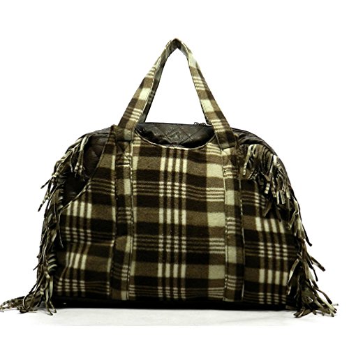 0634030469324 - RODEO NO. 256 PLAID STYLE DIXIE SHOULDER BAG (FALL BROWN)