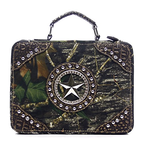 0634030471501 - RODEO BRAND BIBLE CASE WESTERN STAR CAMOUFLAGE CANVAS STYLE (GOLD STAR)