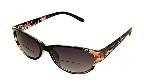 0634030472010 - RODEO NEW YORKER CASUAL WORK STYLE BI FOCAL READER SUNGLASSES (TRANSPARENT FLORAL, 2.75)