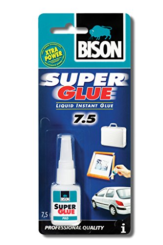 0634041118242 - 1 X 6305575 BISON SUPER GLUE PROFESSIONAL INDUSTRIAL STRENGTH. INSTANT UNIVERSAL ADHESIVE 7.5G LIQUID BOTTLE WITH RE-SEALABLE LID