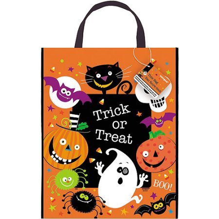 0634154119945 - LARGE PLASTIC SPOOKY SMILES HALLOWEEN TRICK-OR-TREAT BAG, 15 X 12