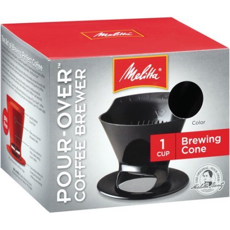 0634154344446 - MELITTA POUR-OVER 1-CUP COFFEE BREW PLASTIC CONE, BLACK