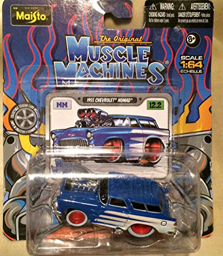 0634173669964 - 1955 CHEVROLET NOMAD (BLUE) THE ORIGINAL MUSCLE MACHINES SERIES 12 MAISTO 1:64 SCALE DIE-CAST VEHICLE COLLECTION