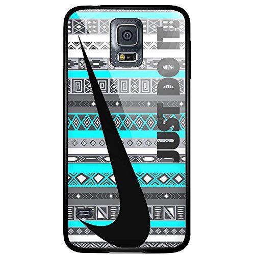 6341941480709 - NIKE JUST DO IT AZTEC BLUE FOR IPHONE AND SAMSUNG GALAXY TPU CASE (SAMSUNG GALAXY S5 BLACK)