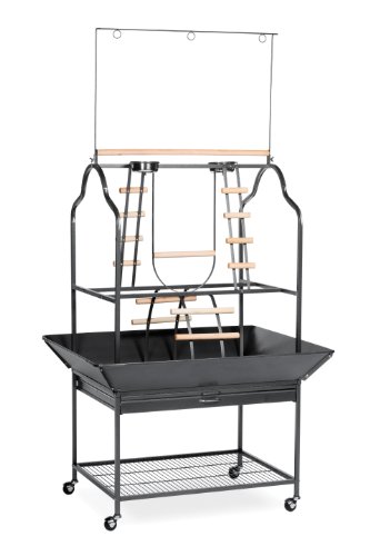 0634252063706 - PREVUE HENDRYX 3180 PET PRODUCTS PARROT PLAYSTAND, BLACK HAMMERTONE