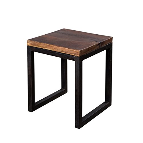 0634261224877 - RECLAIMED WOOD AND METAL NATURAL FINISHED SIDE TABLE, MODEL NO. 1081104017