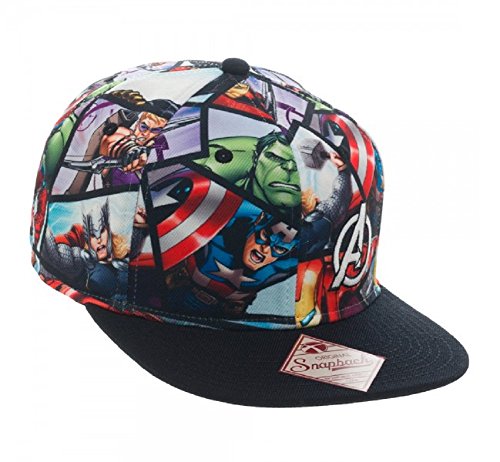 0634324970376 - THE AVENGERS COMIC BOOK COLLAGE SUBLIMATED SNAPBACK