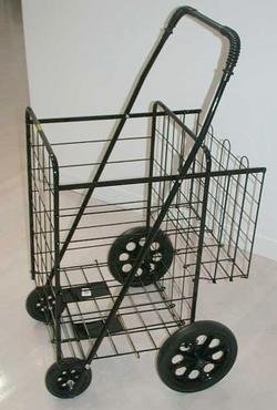 0063437981458 - FOLDABLE SHOPPING LAUNDRY CART SOLID RUBBER WHEELS PERFECT FOR TRANSPORTING MANY ITEMS, PICNICS -FISHING-FARMERS MARKET AND MUCH MORE