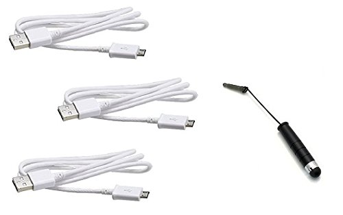 0634385540969 - THREE OEM SAMSUNG 5 FOOT MICRO USB DATA SYNC CHARGING CABLES FOR GALAXY S2 S3 S4 S5 ACTIVE PRIME NOTE 1 2 3 4 MEGA 6.3 ECBDU4EWE + FREE GIFT (MSC MINI STYLUS)