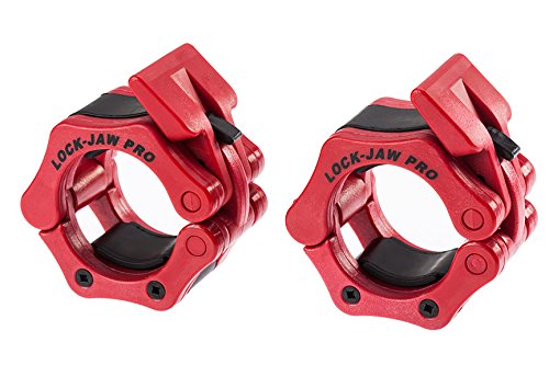 0634392199594 - LOCK-JAW 2 INCH OLYMPIC BARBELL PRO COLLAR PAIR RED
