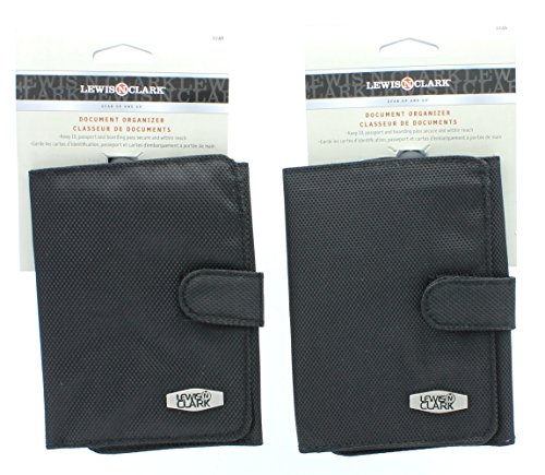 0634397531382 - LOT OF 2 LEWIS N CLARK DOCUMENT ORGANIZER WITH LANYARD BLACK TRAVEL WALLET