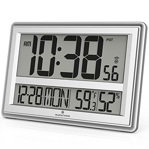0063442320938 - JUMBO ATOMIC WALL CLOCK WITH TABLE STAND, SILVER