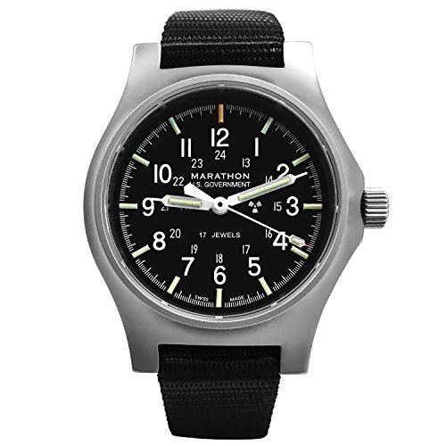 0063442331385 - MARATHON WW194003SS SWISS MADE MILITARY FIELD ARMY WATCH WITH ETA-2801 MOVEMENT AND TRITIUM (US GOVERNMENT)
