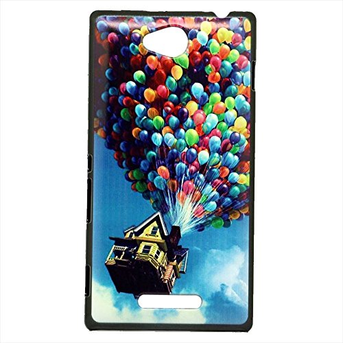 0634470329400 - WEAPOWER(TM)HIGH QUALITY CASE FOR SONY XPERIA C CN3 S39H C2305 UNIQUE BALLOONS PULL HOUSE HARD PLASTIC MOBILE PHONE PROTECTIVE CASE COVER