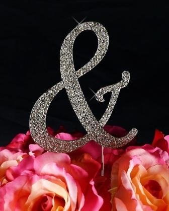 0634558383072 - UNIK OCCASIONS SPARKLING COLLECTION CRYSTAL RHINESTONE MONOGRAM CAKE TOPPER - AMPERSAND, LARGE, SILVER
