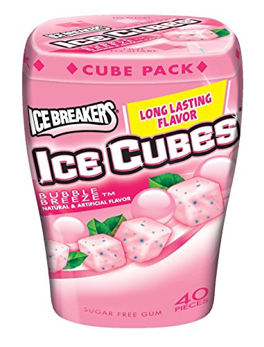 0634563129085 - ICE BREAKERS ICE CUBES SUGAR FREE GUM, BUBBLE BREEZE, 40-PIECE CONTAINER