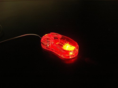0634654732460 - RED LED LIGHT UP RETRACTABLE COMPUTER MOUSE