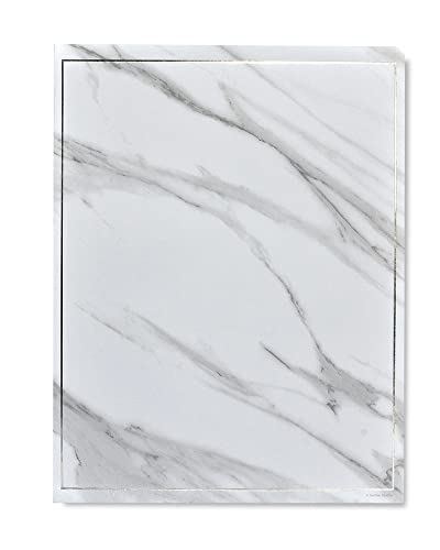 0634680952108 - GARTNER STUDIOS MARBLE AND SILVER FOIL STATIONERY PAPER, OFFICE SUPPLIES, 8.5” X 11”, 120 COUNT