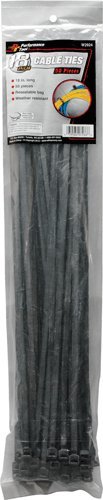0634746276209 - 50 PC. 18 INCH BLACK CABLE TIES -2PACK