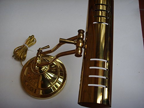 0634753669537 - PIANO ORGAN DESK LAMP LIGHT 13 POLISHED SATIN BRASS VENTED WITH ADJUSTABLE HEIGHT