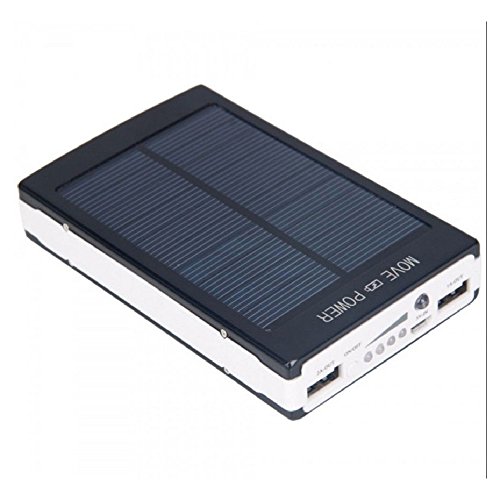 6347619830722 - GENERIC BLACK 30000MAH DUAL USB PORTABLE SOLAR PANEL BATTERY CHARGER POWER BANK