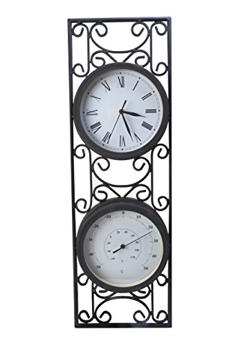 6348288617676 - MOONRAYS 95007 GARDEN WALL CLOCK AND THERMOMETER