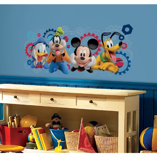 0634894714585 - ROOMMATES RMK2561GM MICKEY AND FRIENDS MICKEY MOUSE CLUBHOUSE CAPERS PEEL AND STICK GIANT WALL DECALS