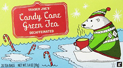0634949985502 - TRADER JOES CANDY CANE GREEN TEA DECAFFEINATED 20 TEA BAGS, A HOLIDAY FAVORITE WITH PEPPERMINT,VANILLA AND CINNAMON FLAVORS