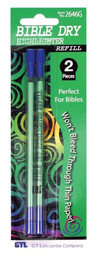 0634989264667 - BIBLE DRY HIGHLIGHTER REFILLS GREEN CARDED