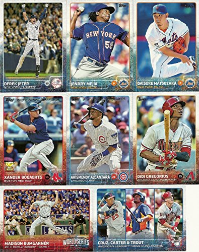 0635040690562 - 2015 TOPPS SERIES I COMPLETE HAND COLLATED SET 350 CARDS INCLUDING INCLUDING MIKE TROUT, DEREK JETER, YASIEL PUIG, BRYCE HARPER, BUSTER POSEY, MADISON BUMGARNER AND MANY OTHERS PLUS SAN FRANCISCO GIANTS WORLD SERIES HIGHLIGHTS CARDS NOT FACTORY SEALED