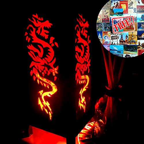 0635341366012 - RISING FIRE RED DRAGON TABLE LAMP LIGHTING SHADES FLOOR DESK OUTDOOR TOUCH ROOM