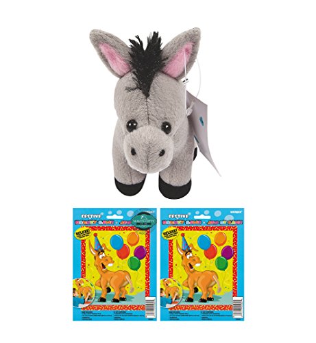 0635409922709 - MAVEN GIFTS: DELUXE (2 PACK) PIN THE TAIL ON THE DONKEY GAME FOR 8 WITH 1 DOZEN LEGEND OF THE DONKEY 5 PLUSH TOYS